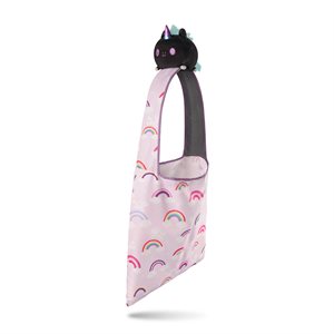 Tote Bag with Plushie: (Pink Rainbows + Black Unicorn) (No Amazon Sales)