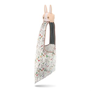 Tote Bag with Plushie: (Light Brown Bunnies & Veggies + Light Brown Bunny) (No Amazon Sales)