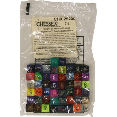 Gemini: Bag Of 50 Assorted D6 (with numbers)