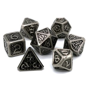 7 Pc RPG Set: Drakona Eldric Argentum (No Amazon Sales)