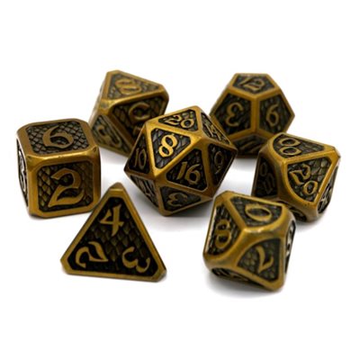 7 Pc RPG Set: Drakona Eldric Electrum (No Amazon Sales)