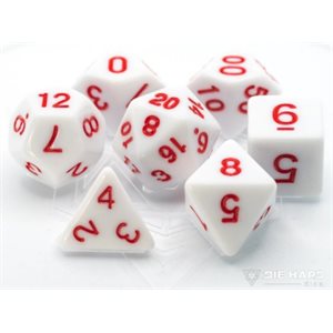 7 Pc RPG Set: White with Pastel Red (No Amazon Sales)