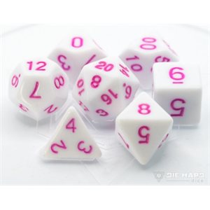 7 Pc RPG Set: White with Pastel Magenta (No Amazon Sales)