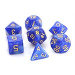 7 Pc RPG Set: Blue Swirl with Gold (No Amazon Sales)