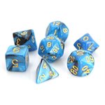 7 Pc RPG Set: Blue and Black Marble (No Amazon Sales)