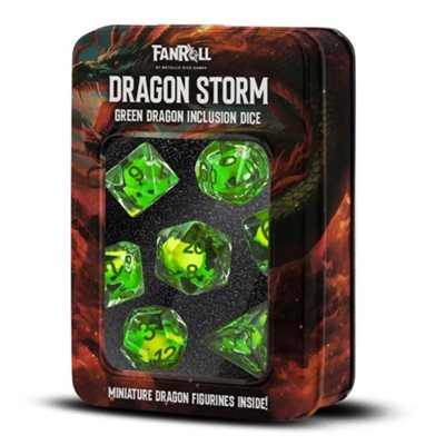 Dice: Dragon Storm: Resin 7pc Set: Green Dragon