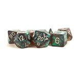 Dice: Acrylic 16mm 7pc Set: Stardust Gray w / Silver Numbers