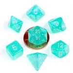 Dice: Mini 10mm 7pc Set: Stardust Turquoise