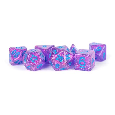 Dice: Resin 16mm 7pc Set: Flash Purple