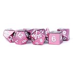 Dice: Metal 16mm 7pc Set: Pink