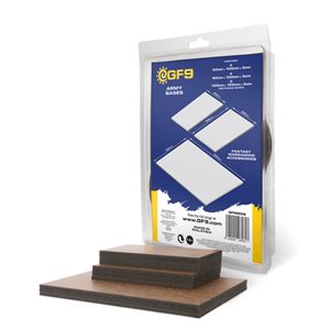 GF9 MDF Bases 50mm / 60mm / 150mm x 100mm (4pc, 4pc, 3pc)