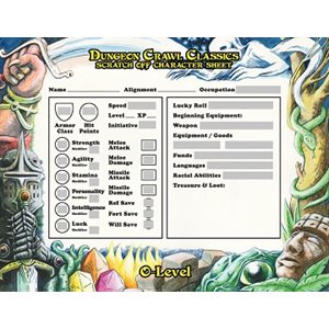 Dungeon Crawl Classics: 0 Level Scratch Off Character Sheets