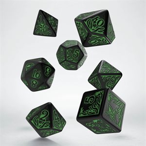 Cthulhu 7th Ed Black / Green Dice (7)