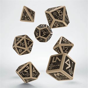 Dwarven Dice Beige & Black 7 Pc