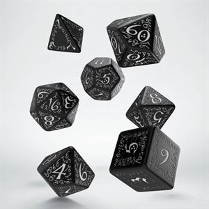 Elvish Dice Black & White 7Pc