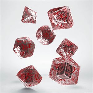 Elvish Dice Transparent & Red 7Pc