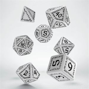 Runic Dice White & Black 7Pc