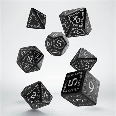 Runic Dice Black & White 7Pc