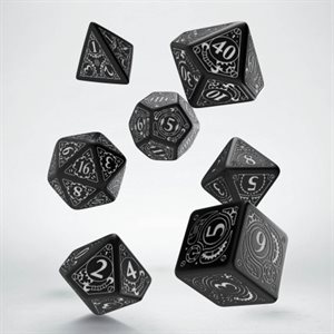 Steampunk Dice Black & White 7Pc