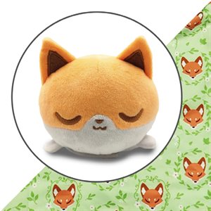 Tote Bag with Plushie: (Light Green Foxes + Orange & White Fox) (No Amazon Sales)